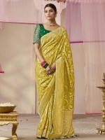 Mustard Dola Viscose Silk Saree